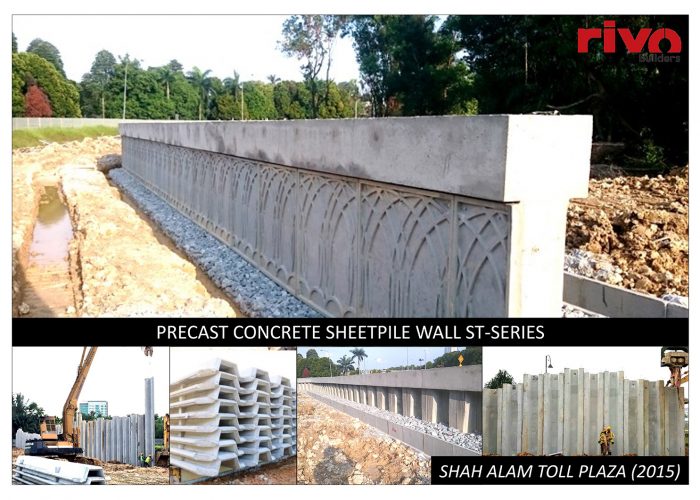 precast concrete sheetpile st series project image in shah alam toll plaza 2015