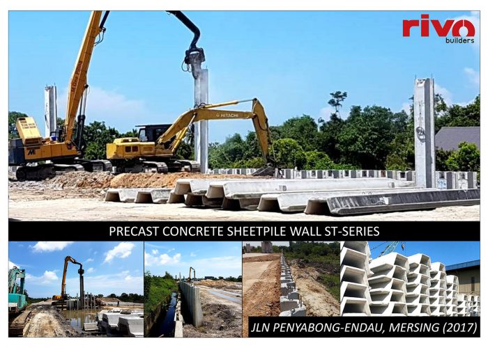 precast concrete sheetpile project image in mersing 2017