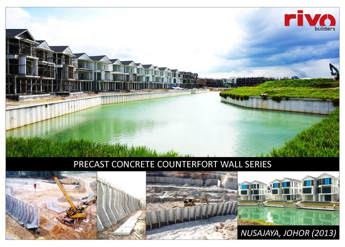 precast concrete counterfort wall project image in nusajaya johor 2013