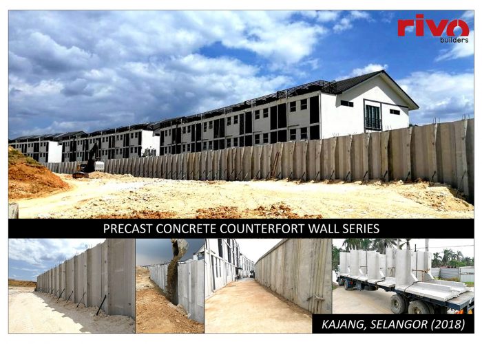 precast concrete counterfort wall series project image in kajang selangor 2018