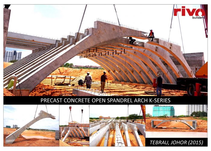 precast concrete open spandrel arch project image in johor 2015