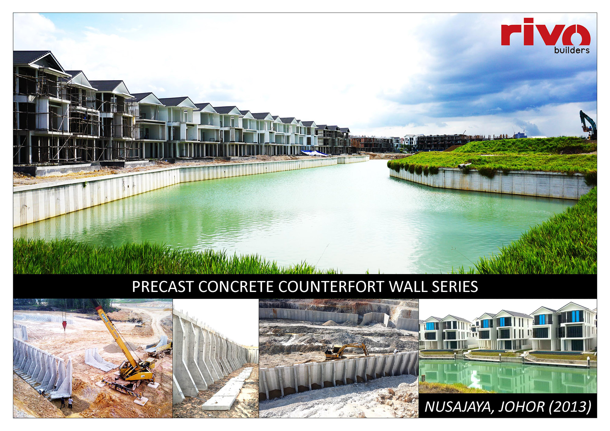 precast concrete counterfort wall project image in nusajaya johor 2013