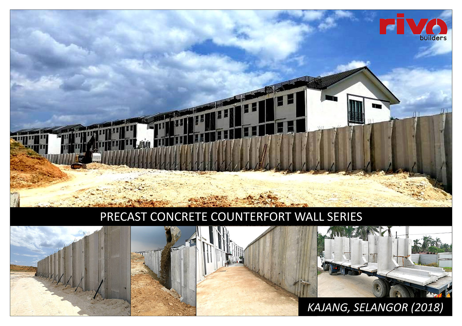 precast concrete counterfort wall series project image in kajang selangor 2018
